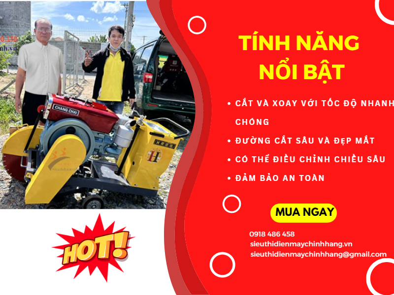 Các tính năng của máy cắt đường bê tông HM-D15